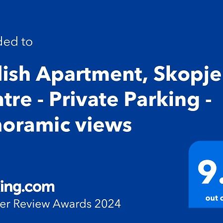 Stylish Apartment, Skopje Centre - Private Parking - Panoramic Views Kültér fotó